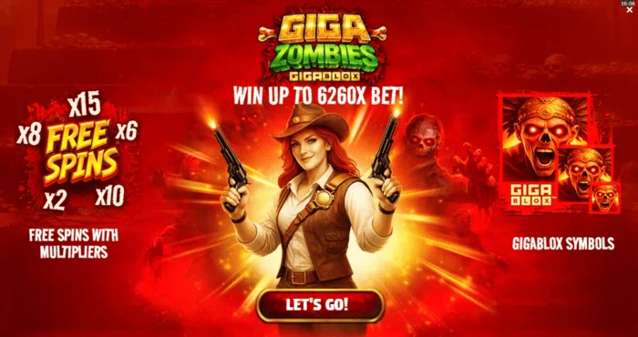 Giga Zombies - päävalikko vedon valinnalla